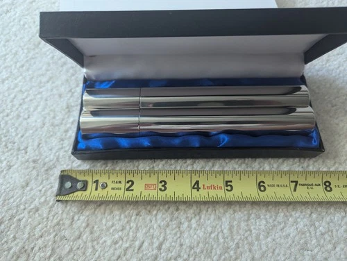 NEW NIB Stainless Steel Finger Cigar Case 2Oz Tube Flask Metal Cigar Pocket