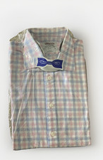 T. M. Lewin Men Luxury Regular Fit Dress Shirt 15.5 33 Blue Pink Plaid Check NWT