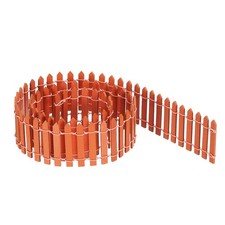 Miniature Garden Fence, 35 Inch Long Picket Fence Mini Ornament, Orange