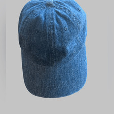 Zyia Active Hat Adults OSFM Blue Denim Strapback Buckle Gym Running Ball Cap