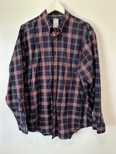 Brooks Brothers Navy Blue Red Plaid The Original Polo Shirt Men s Size XL