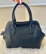 Fendi Selleria Lavorazione a Mano 1925 Black Leather Handbag