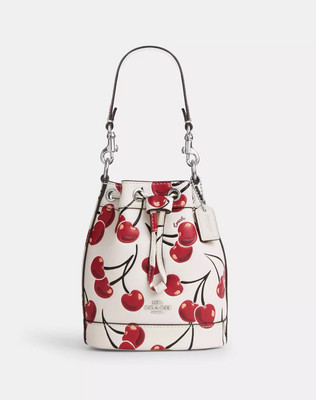herlipto♡Cherry Bucket Bag ☂️🍄Coach☄️MINI☄️Bucket Bag With Cherry Print novelty