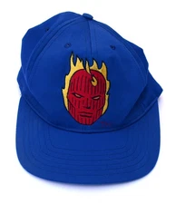 ∞ Vintage Marvel HUMAN TORCH Hat FANTASTIC FOUR Stan Lee Jack Kirby 80s READ 80s