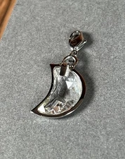 Swarovski Crescent Moon Crystal Charm Pendant No Chain 3/4 In