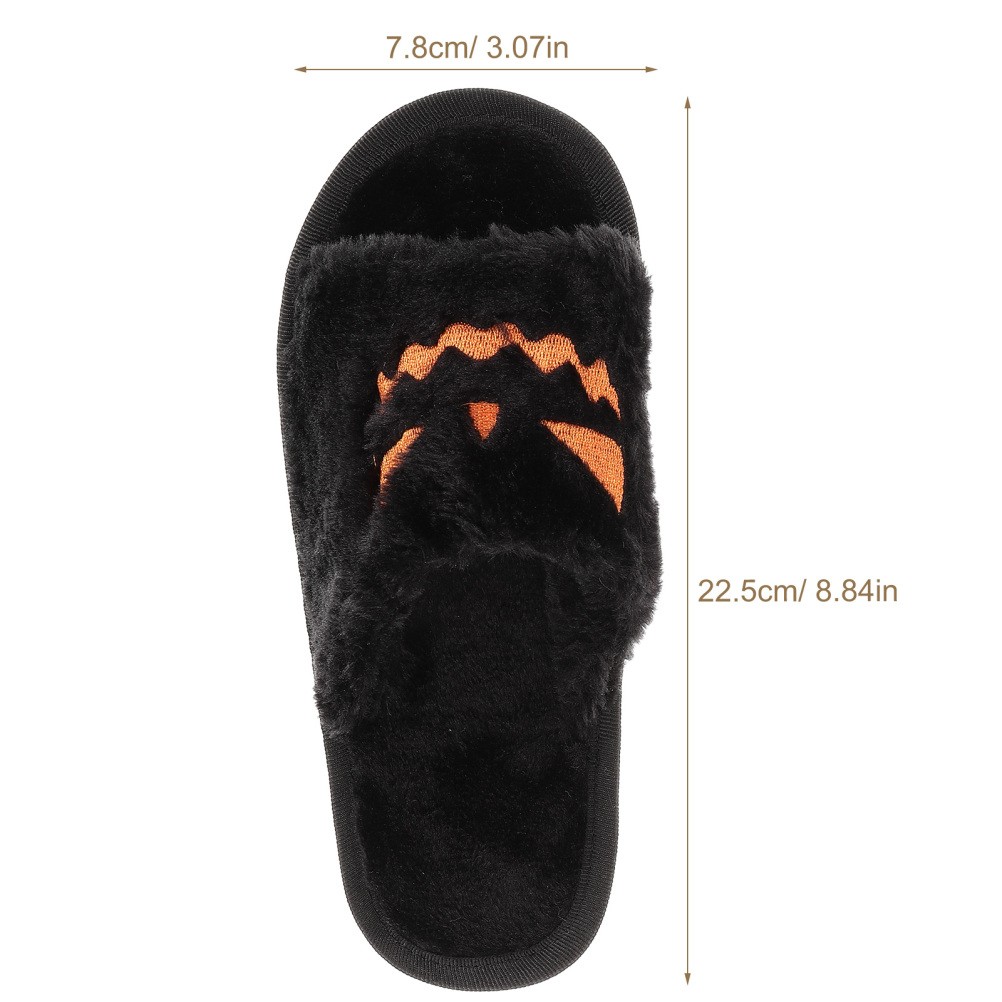 SAOLA 1 Paio Pantofole Halloween Zucca Pantofole Peluche Suola Antiscivolo Morbide