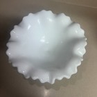 Vintage Westmoreland English Hobnail Milk Glass Crimped Round Compote Candy Dish — photo 3