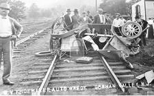 W V Shoemaker Auto Wreck Railroad Tracks German Valley New Jersey NJ - Reprint