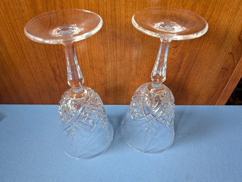 2 vintage elegant 7 3/8" water goblets MASQUERADE by Cristal d'Arques France - Picture 4 of 4