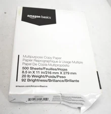 Amazon Basics Copy Printer Paper 8.5" x 11" 20lb 500 Sheets 92 Bright