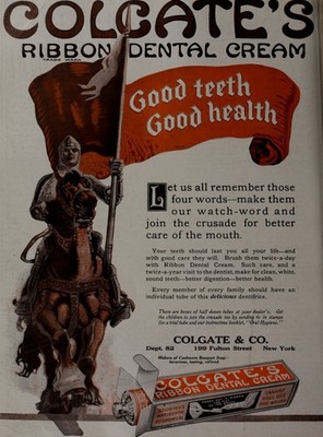 Colgate Ribbon Dental Cream 1910 Vintage Advertisement Photo Reprint Wall Art