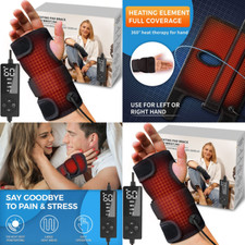 Electric Wrist Hand Heating Pad Brace Wrap Massage Arthritis Carpal Pain Relief