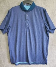 Greyson Polo Shirt Men's Large AOP Geometric Print Performance Stretch Seahorse