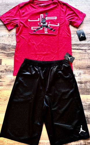 NWT Nike Jordan Boys YXL Red/Black/White BIG LOGO Shorts Set XL