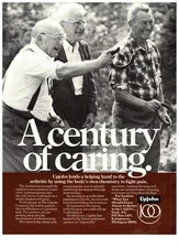 1986 Upjohn 100 Century of Caring Horseshoe Game Vintage Print Advertisement