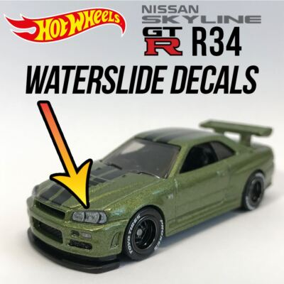 #ad 1 64 NISSAN GTR R34 Custom Waterslide Decals Headlight Taillight R35 for Hot $4.99