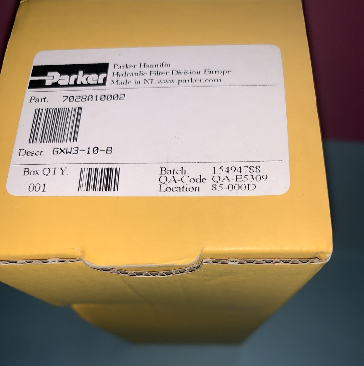 Parker GXW3-10-B Hydraulic Filter Element Type M, Model MGS
