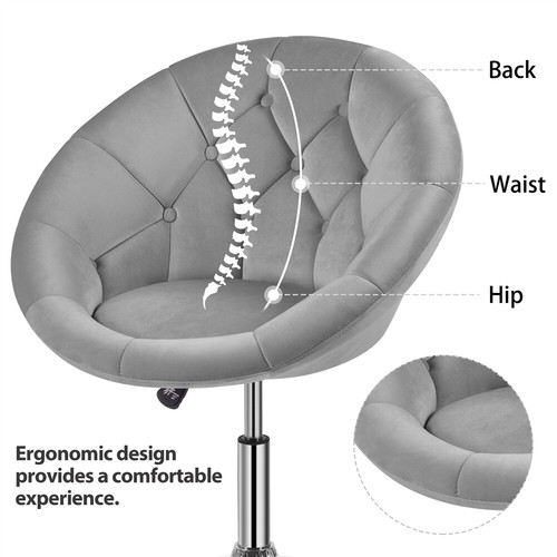 Barstool Height Adjustable Bar Chair PU Round Tub Chair Swivel Vanity Chair - Picture 67 of 83