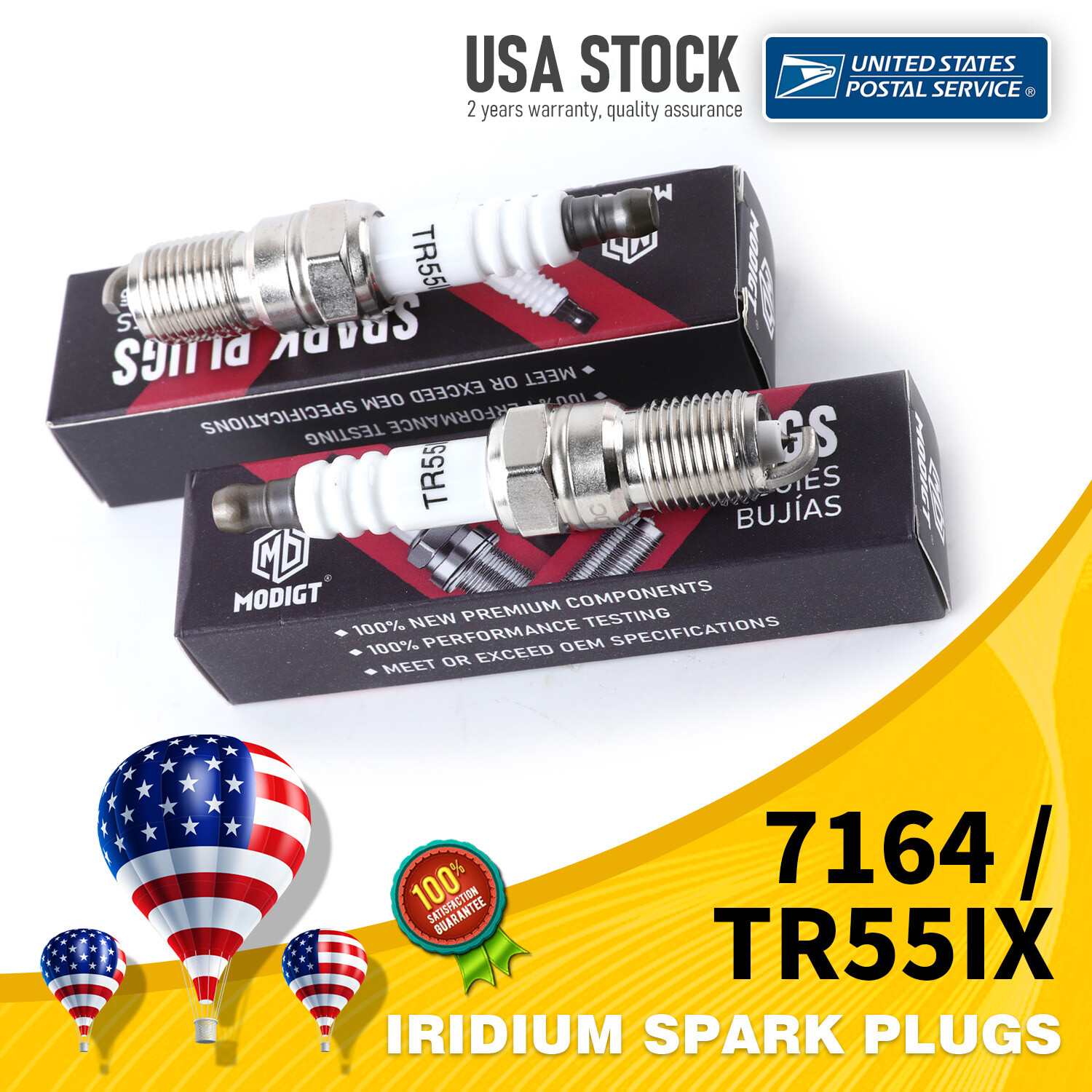 Iridium Spark Plugs 4Pcs OEM 7164 TR55IX Fit Mazda Tribute 2001-2006