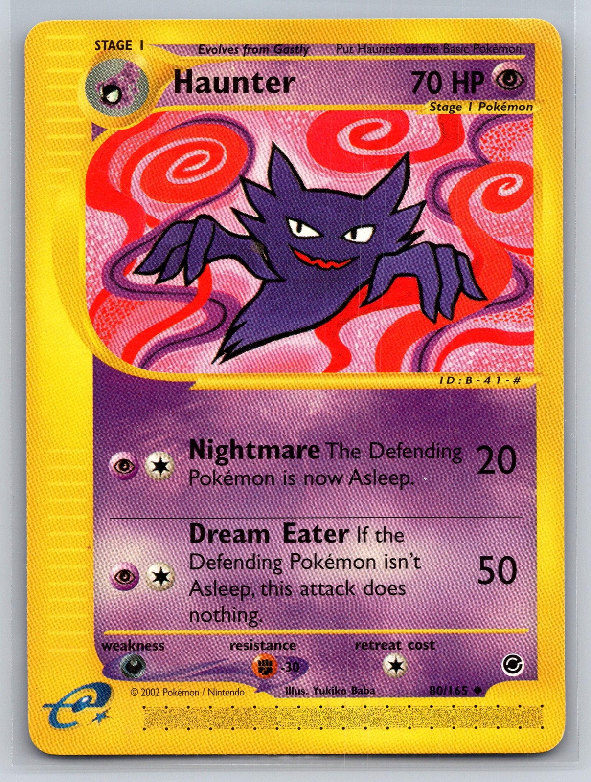 Haunter 080/165 Uncommon Pokemon 2002 Expedition e-Card Near Mint or Better