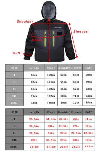 Fishing Wading Jackets Breathable Waterproof Rain Jackets Wader Jacket - Picture 2 of 37