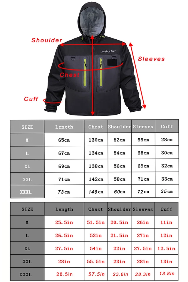 Fishing Wading Jackets Breathable Waterproof Rain Jackets Wader Jacket - Image 2 of 4
