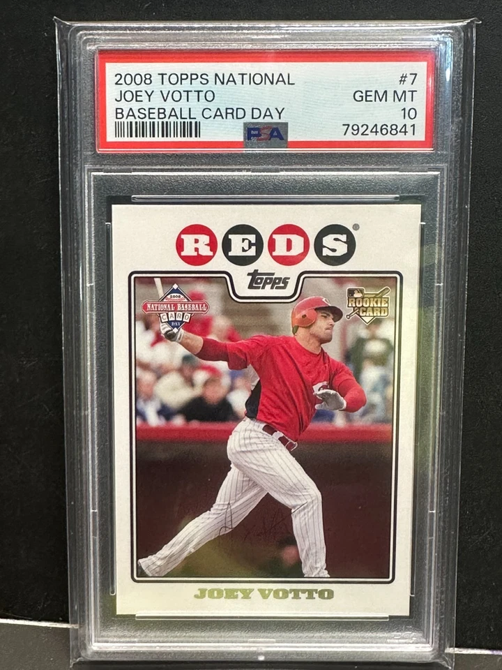 Joey Votto 2008 Topps #7 National Baseball Card Day Rookie RC #7 PSA 10 GEM MT - Image 2 of 4