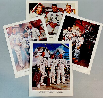 Apollo 7-10 Missions 11x14'' Photo Lithograph ~ Flight Crews For Apollo 7~8~9~10
