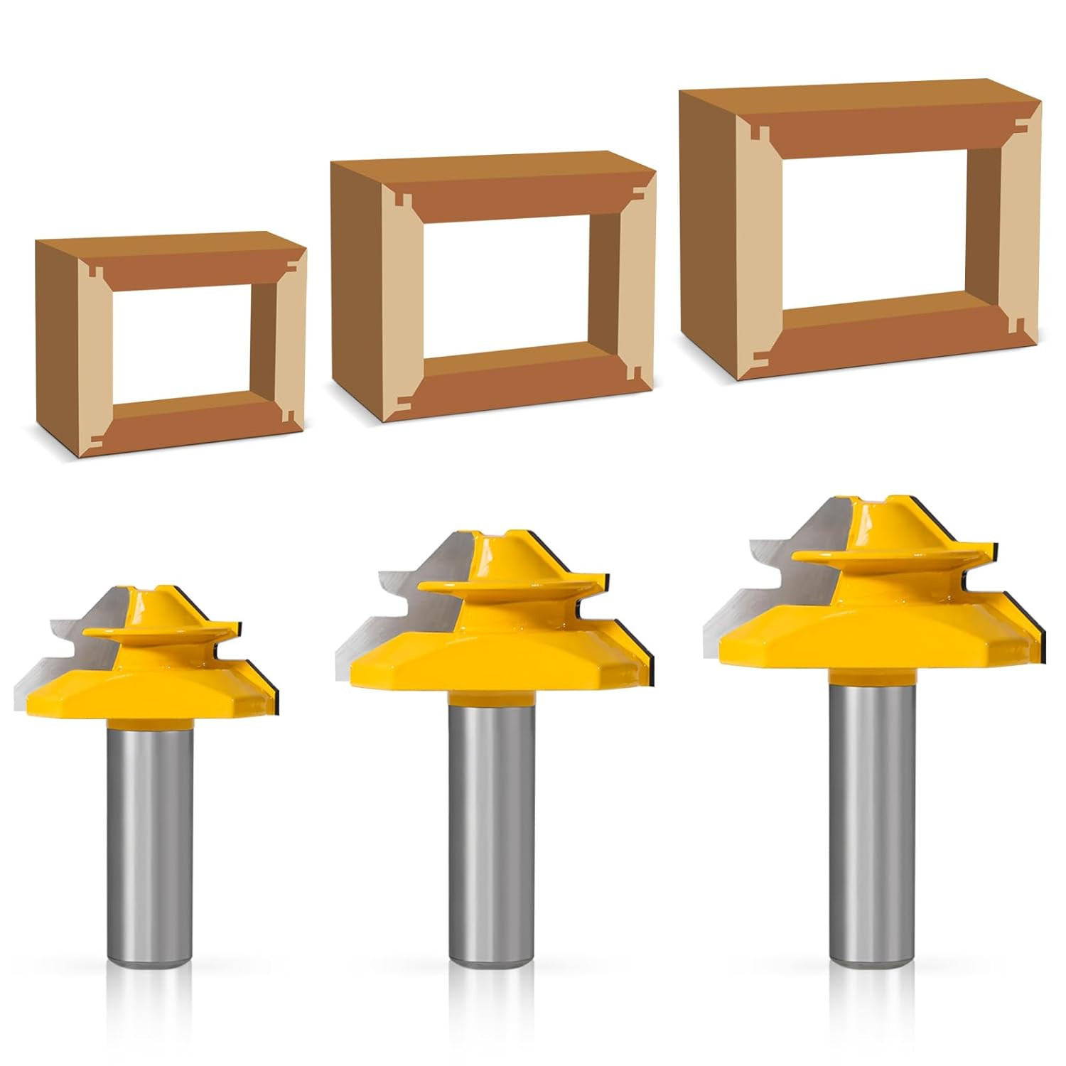 Lock Miter Router Bit,45 Degree Lock Miter Router bit 1/2 Shank,Box Joint Rou...