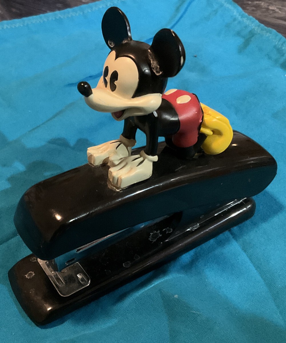 Vintage Disney Mickey Mouse Black Stapler In Good Working