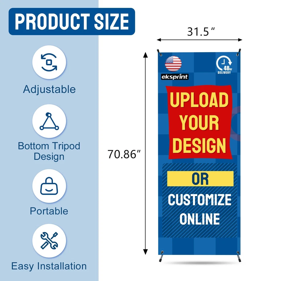 Custom retractable X-Banner Stand with Customized Banner for Business Display - Image 3 of 4