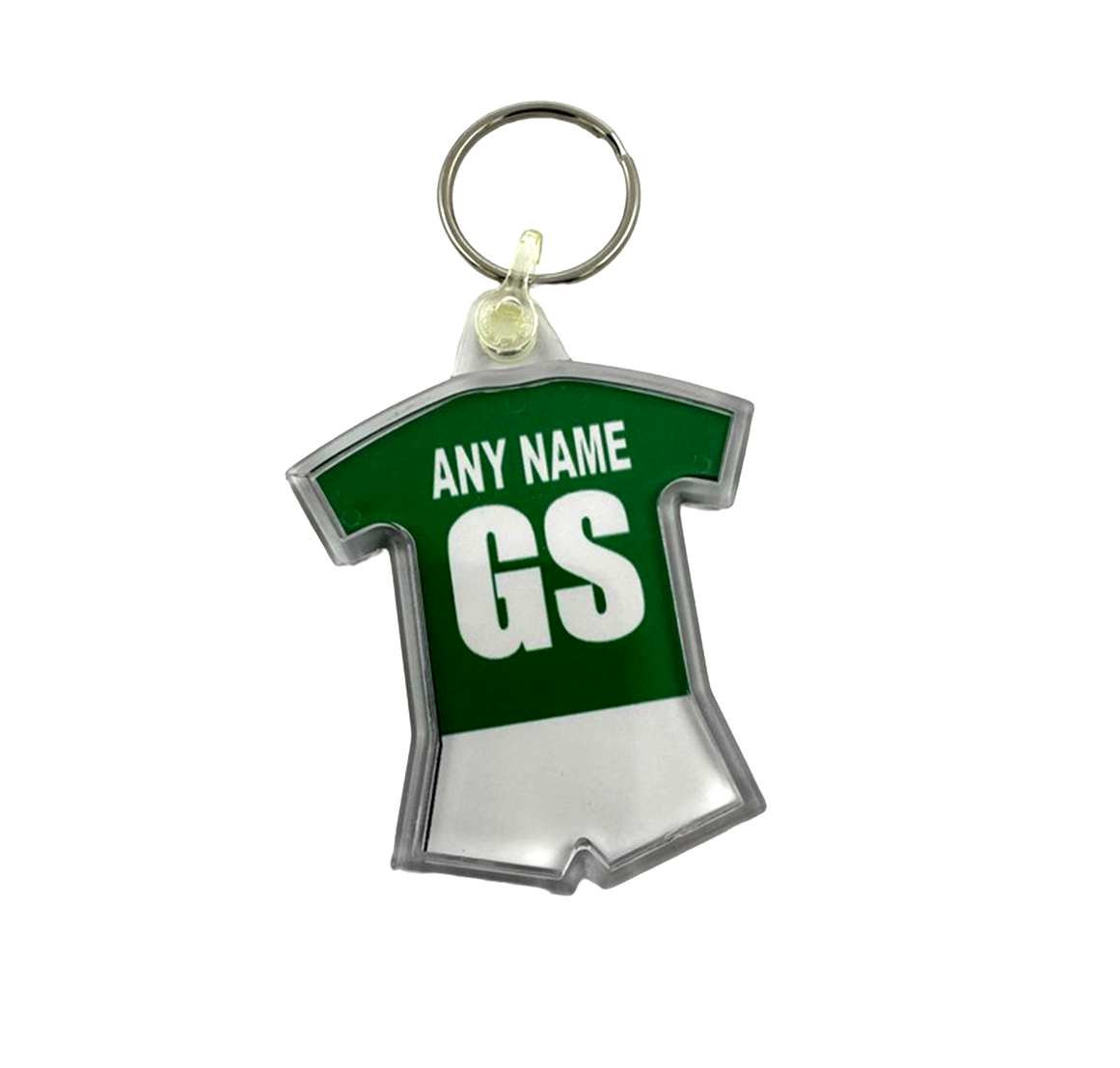 Personalised Netball Team Kit Keyring Any Colour shirt shorts kit Gift