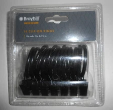 Broyhill Legacy Black Curtain Rod Clip-On Rings (14-Pk) for rods 1 in & 1.25 in