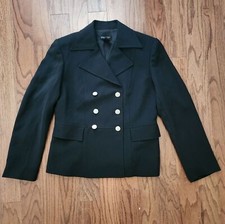 Women's Size 8 Black Classic Career Casual Preppy Blazer Jacket