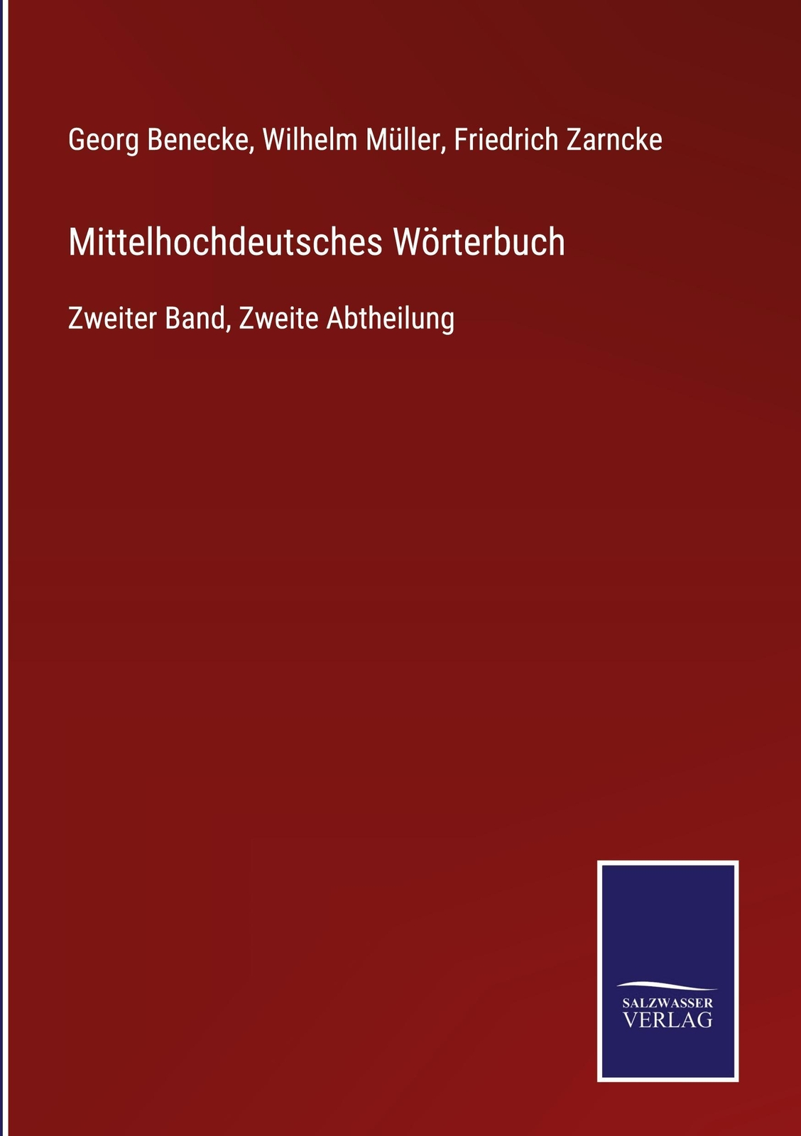 Thumbnail - Mittelhochdeutsches Wörterbuch - Georg Benecke - 9783752547177