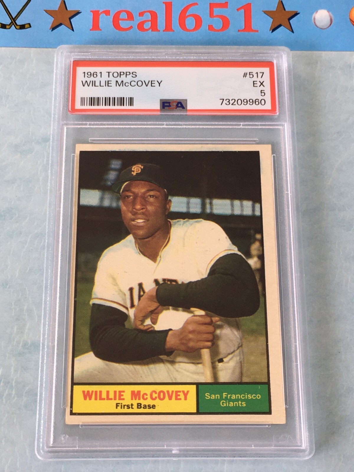 1961 Topps #517 WILLIE McCOVEY | PSA 5 EX | Giants HOF San Francisco