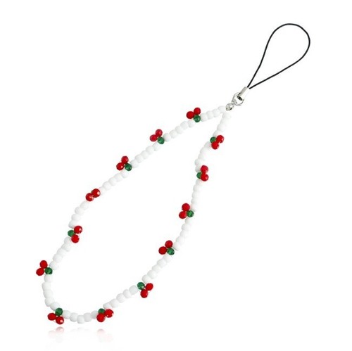 Mobile Phone Charm Cherry Fruit Beads Strap Cord Chain Girl Keys Holder Gift - 第 1/7 張圖片