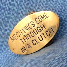 Mechanics Come Through In A Clutch Dress Belt Buckle Vtg 70s Brass Taiwan.NOX043