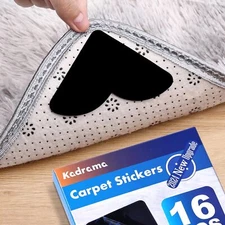 16PCS Rug Corner Grippers – Non-Slip Stickers for Hardwood & Carpet Floors
