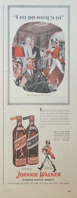 1947 Johnnie Walker scotch whisky Vintage Ad a vey good evening to you