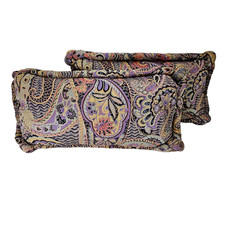 Purple Paisley Pillows Covers Custom Handmade Floral Patterns C. 1989