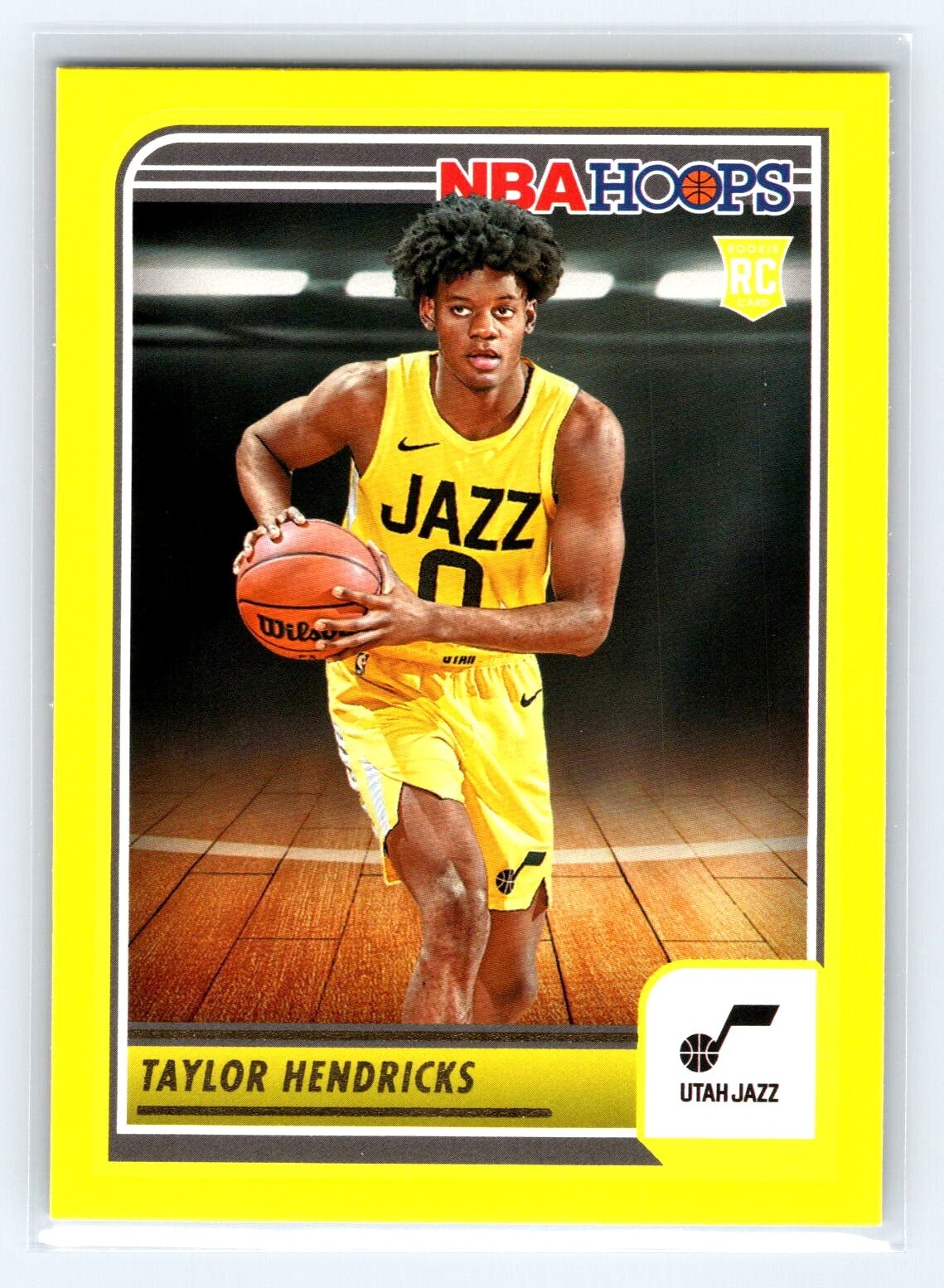 2023-24 Panini NBA Hoops Yellow RC #236 Taylor Hendricks Utah Jazz