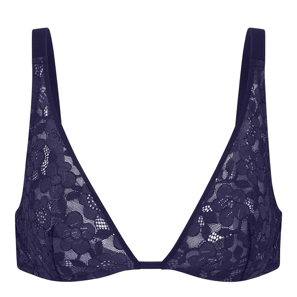 Sujetador Simone Perele UK 32E Marguerite Triángulo Con Aros Semi Transparente - Azul Noche Foto 4 de 4