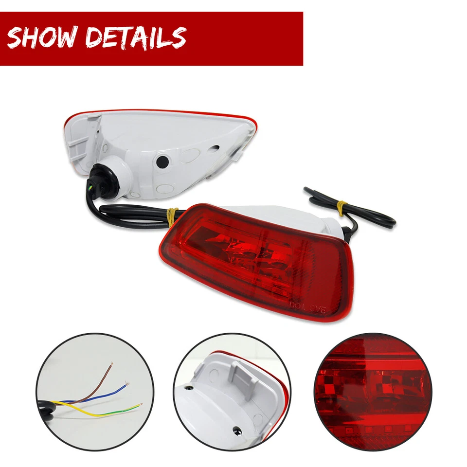 Kit de luces antiniebla/freno traseras LED rojas de 2 piezas para Jeep Grand Cherokee 2011-2020 Foto 4 de 4