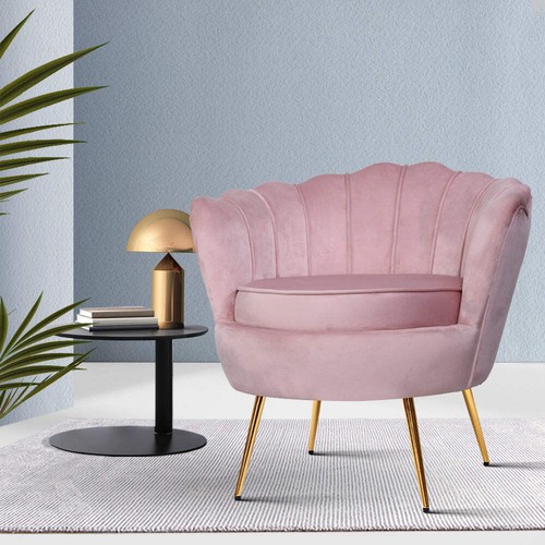 Artiss Armchair Velvet Pink Callista - Picture 7 of 7