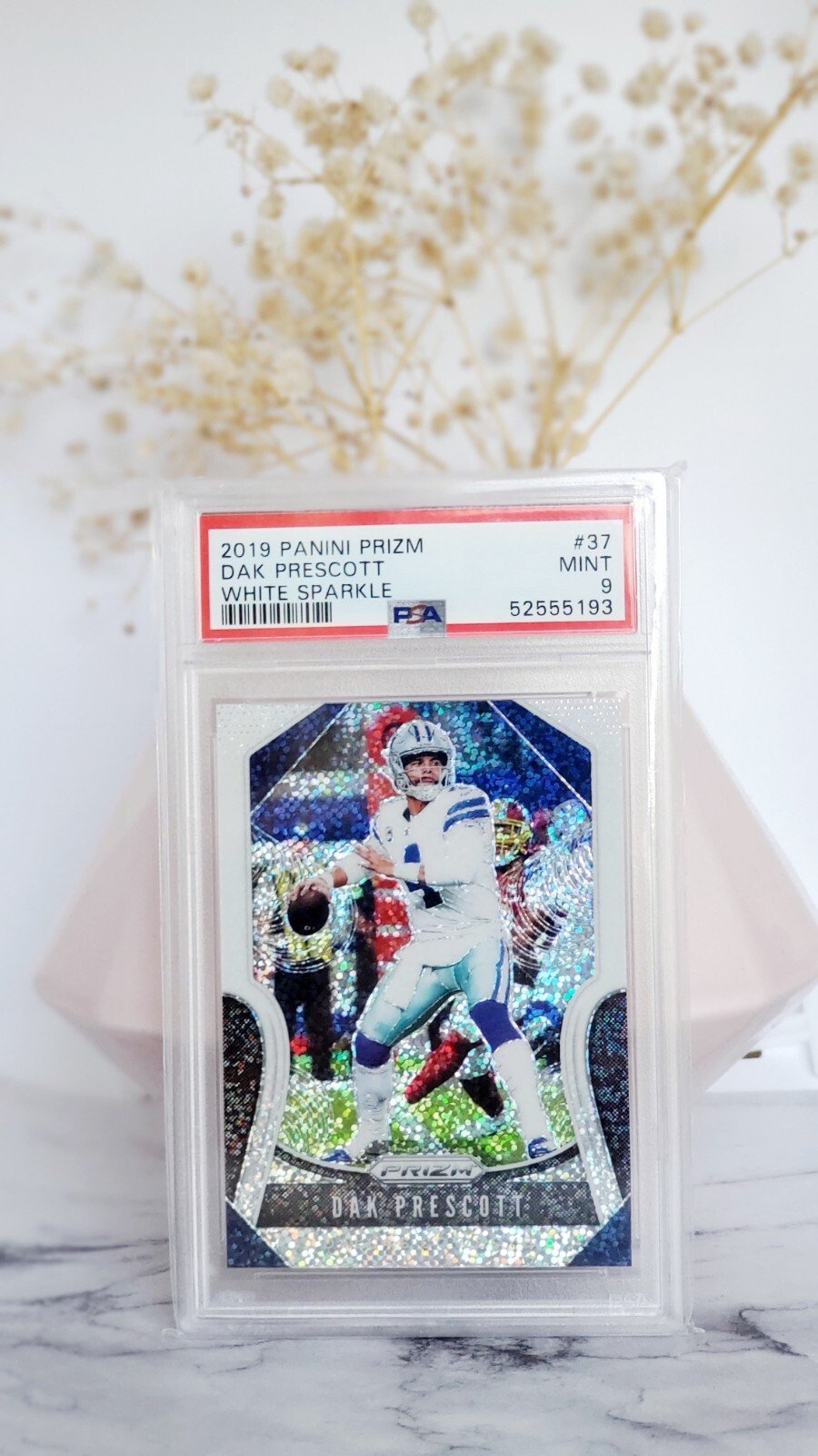 2019 Panini Prizm Dak Prescott SSP /20 White Sparkle Refractor PSA 9 Mint!