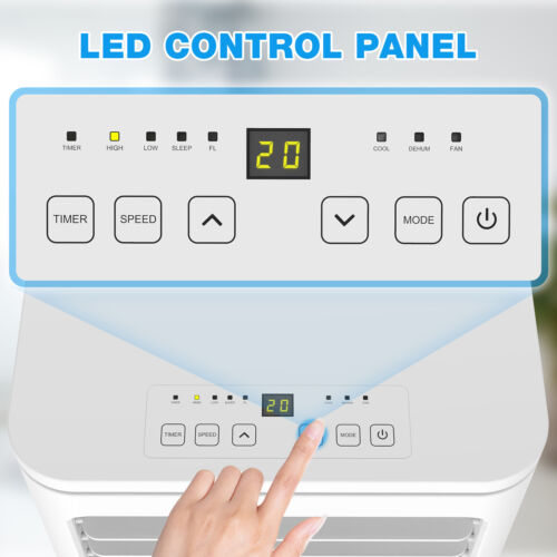 9000BTU Portable Air Conditioner 3-In-1 Mobile Fan Cooler Dehumidifier White - Picture 5 of 20