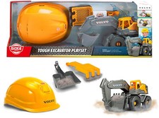Dickie Spielfahrzeug Go Real Volvo Tough Excavator Playset Bagger Helm 203729016
