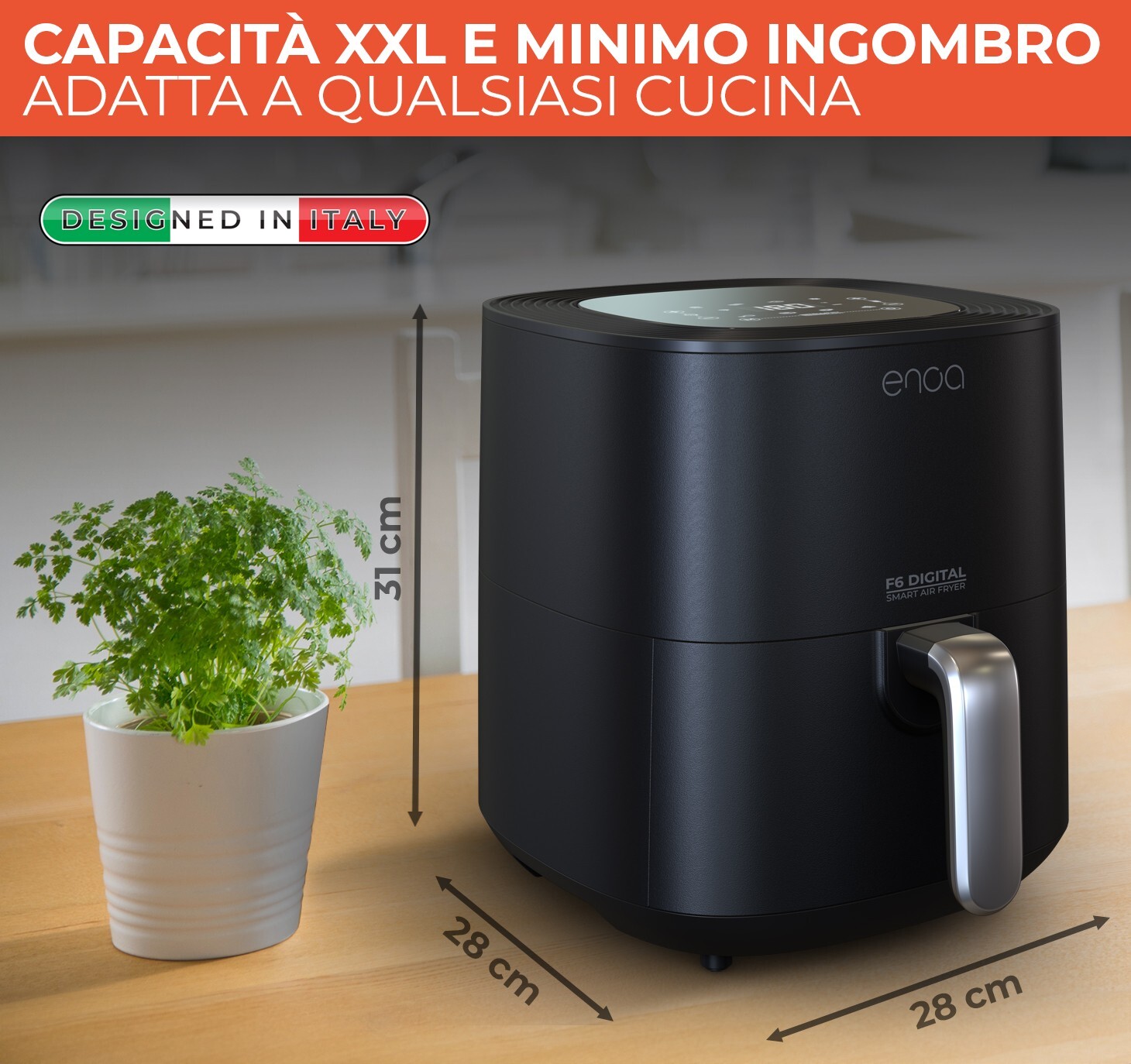 ENOA F6 Friggitrice ad Aria Smart 5,5 Litri, 8 programmi, fino a 8 persone - 3