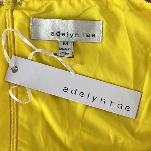 Adelyn Rae Size M Connie Abstract Chiffon Midi Dress NWT Pink Yellow - Picture 9 of 14